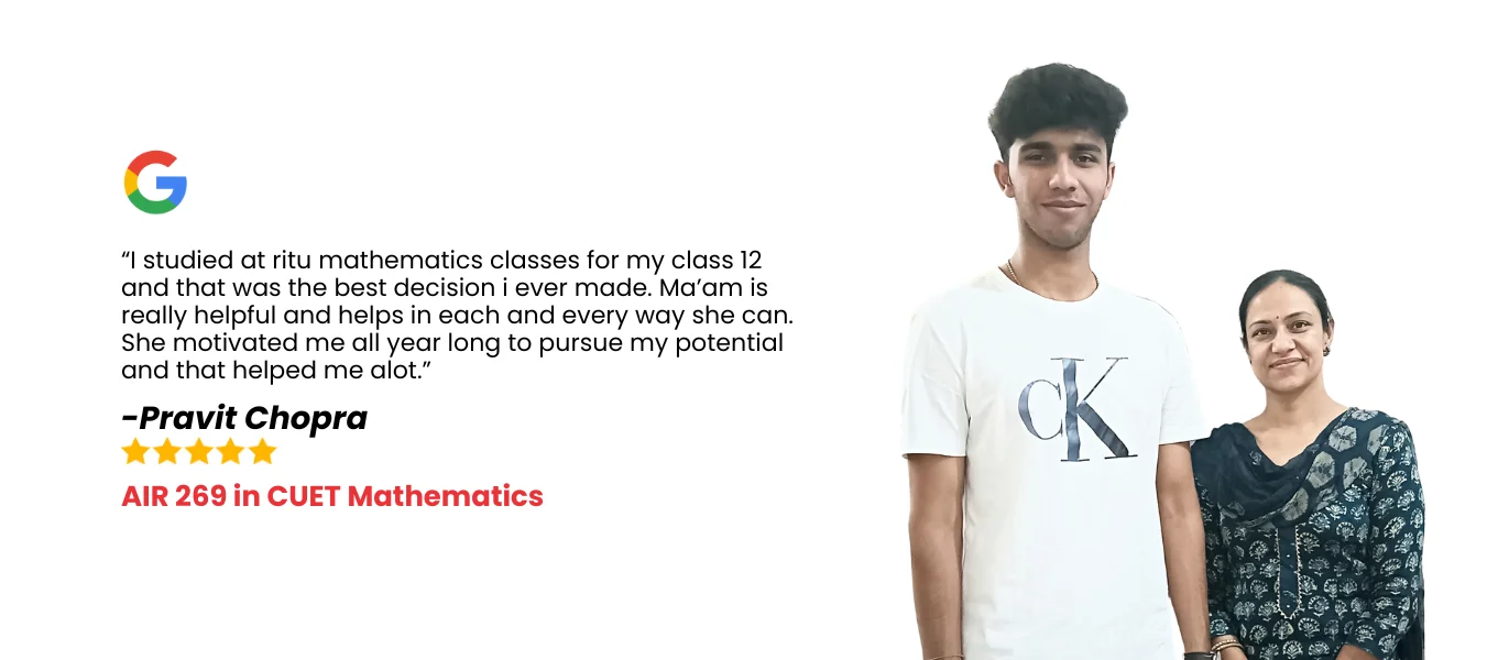 AIR 269 in CUET Mathematics | Maths coaching in Chandigarh
